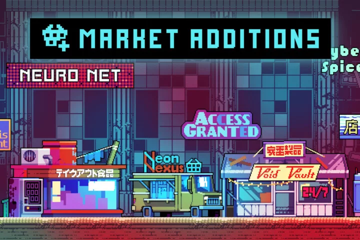 精美的横版像素赛博朋克艺术市场素材