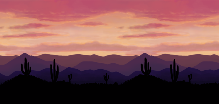 免费视差效果的沙漠日落背景图片素材