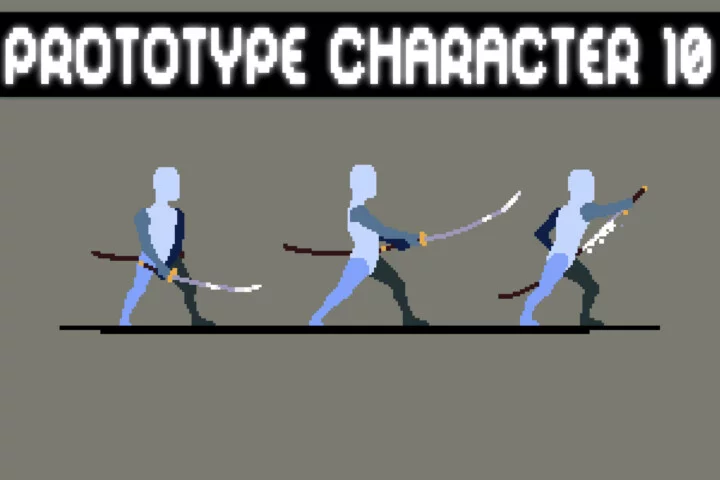 精美的横版像素光剑战士角色原型动画素材