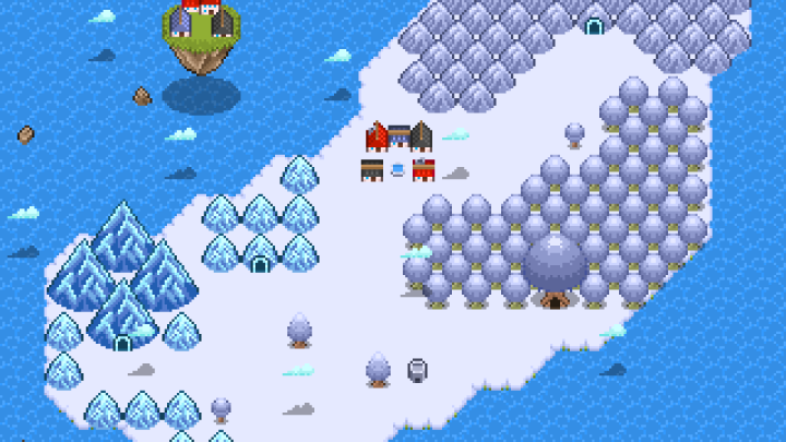 完整的自上而下16*16像素世界地图图块集素材