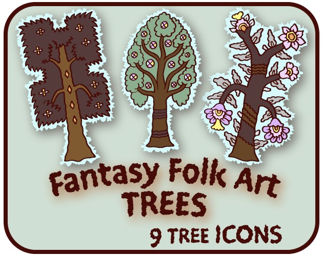 9个免费的奇幻像素森林树木素材