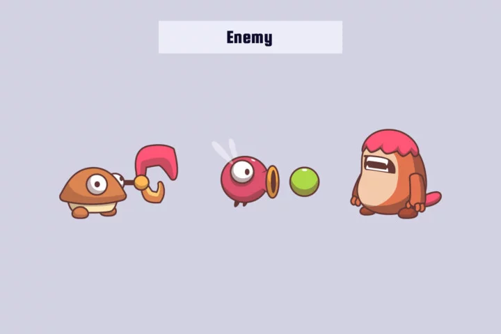 简单的卡通风格矢量2D平台游戏图块集素材