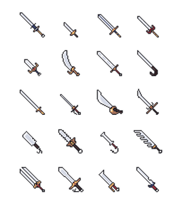 免费简洁易读的32*32像素武器剑图标素材