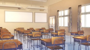 3个免费的静态视觉小说学校教室背景图片素材