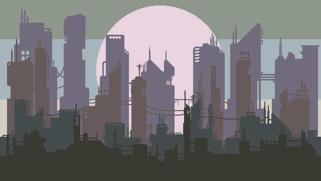 免费的视差效果赛博朋克像素死亡之城背景图片素材