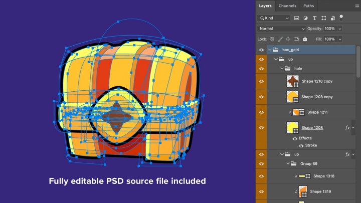 一组免费的2D游戏奖励宝箱图标素材