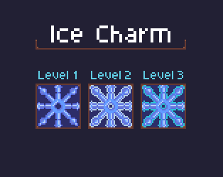 一组免费的像素冰元素技能图标素材