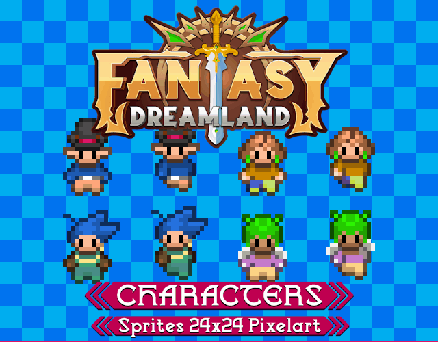 20个自上而下的精美奇幻像素游戏NPC动画素材