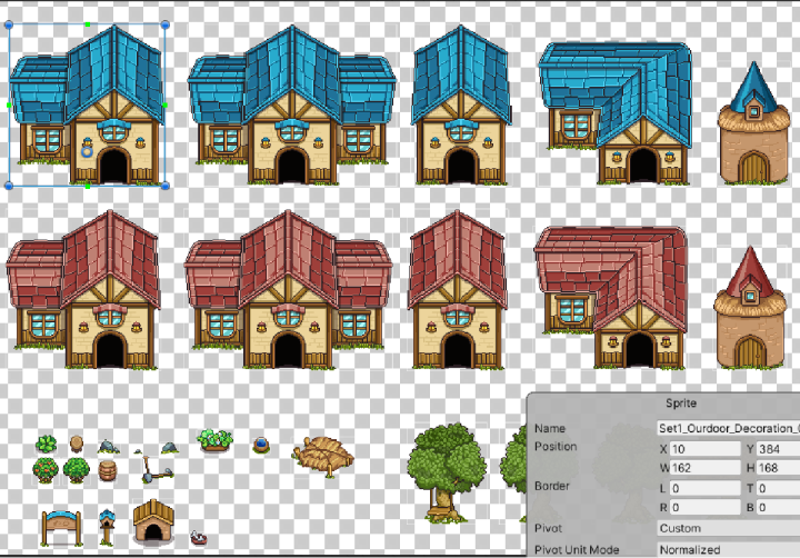 免费的精美像素风村庄图块集素材