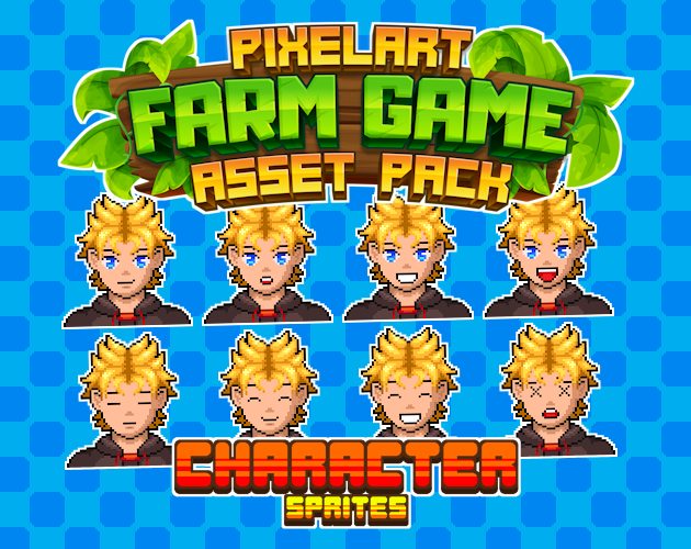 15个精美自上而下的像素农场游戏动画角色和头像素材