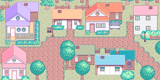 450+的16*16像素温馨小镇图块集素材