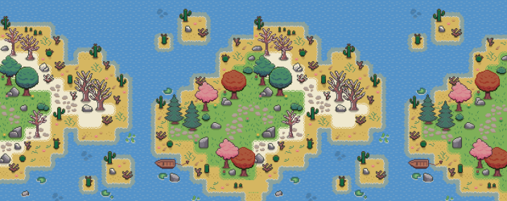 可爱的16*16俯视角像素岛屿资产素材