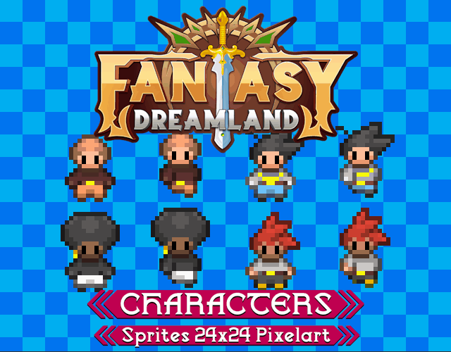 20个自上而下的精美奇幻像素游戏NPC动画素材