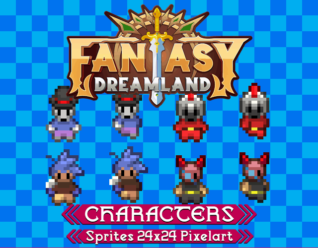 20种不同的自上而下四向行走像素动画NPC素材