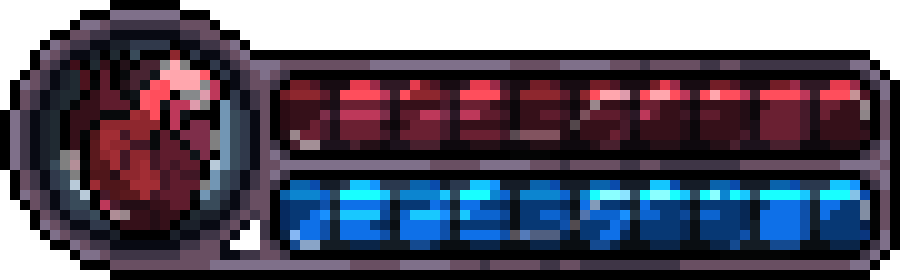 免费的像素UI脉动心跳健康生命条动画素材