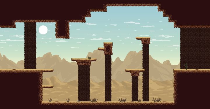 通用的免费32*32横向卷轴像素沙漠图块集素材