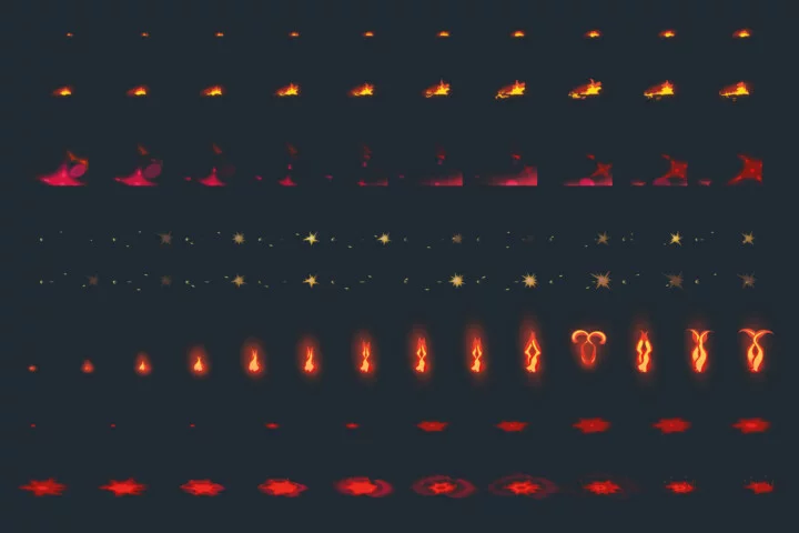 10个精美的2D游戏火焰动画特效素材