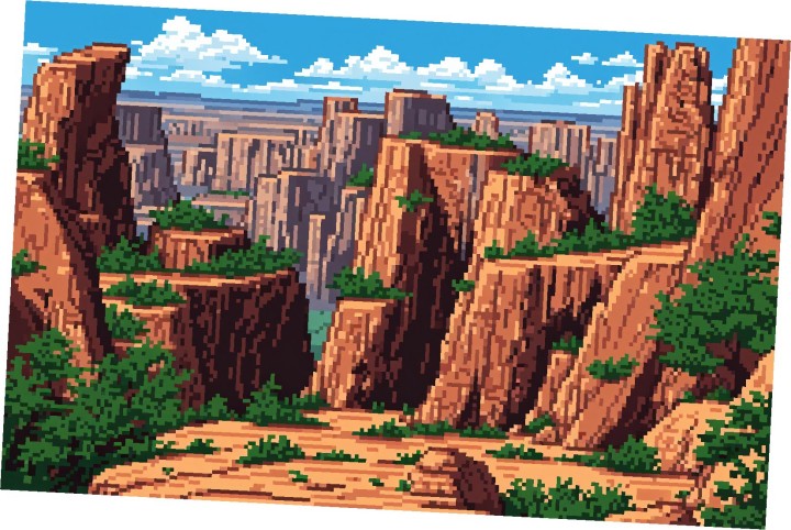 5个精美的静态像素峡谷背景图片素材