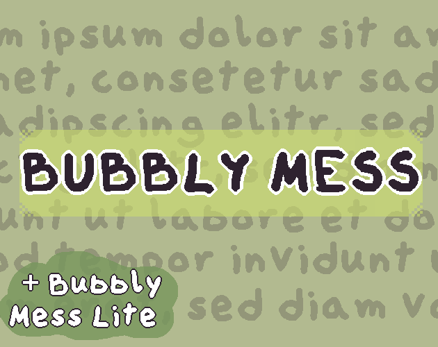 简单的乱糟糟的像素泡泡Bubbly Mess字体素材
