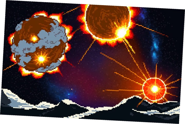 10款精美的静态像素火焰星球背景图片素材