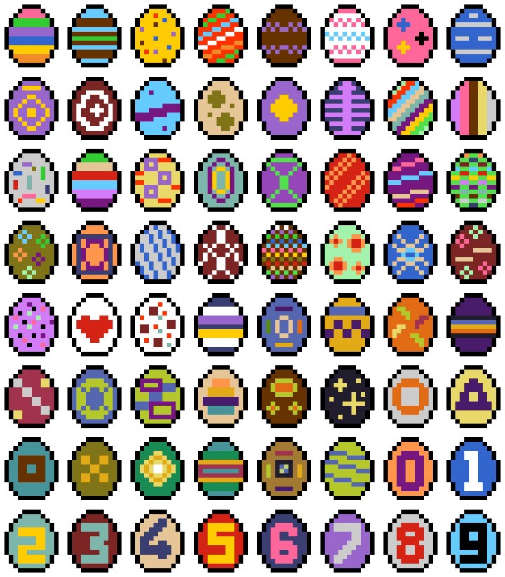 64款独特的像素艺术风格彩蛋素材