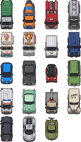 100+的AI辅助生成的像素汽车和车辆素材