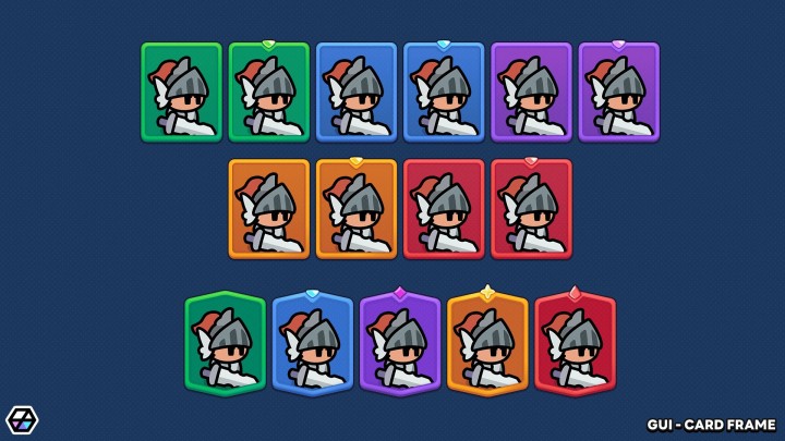 免费的2D卡牌游戏角色卡框架UI素材