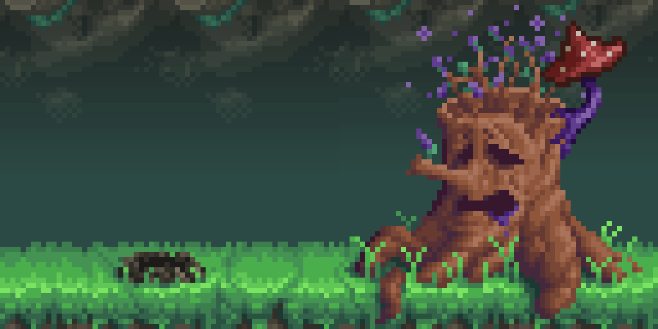 免费的像素风格腐朽的树桩精灵素材