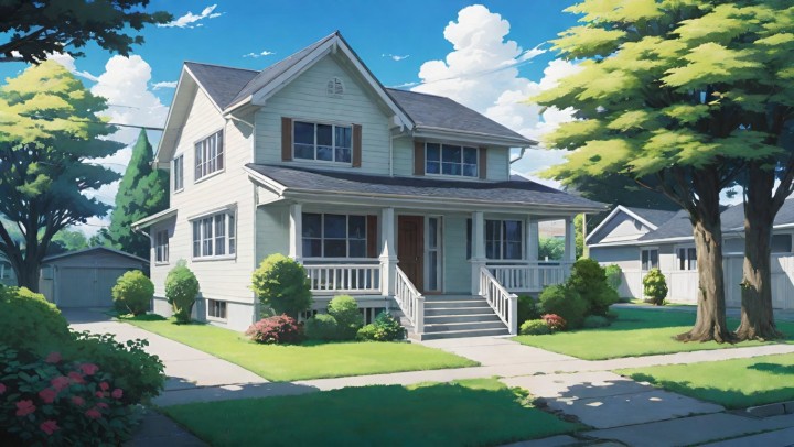 13个免费静态视觉小说美式郊区住宅背景图片素材