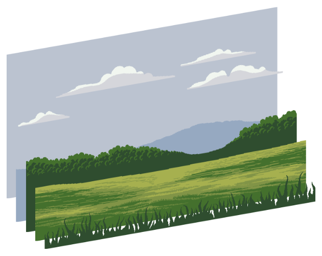 精美的视差效果像素像素无尽平原背景图片素材