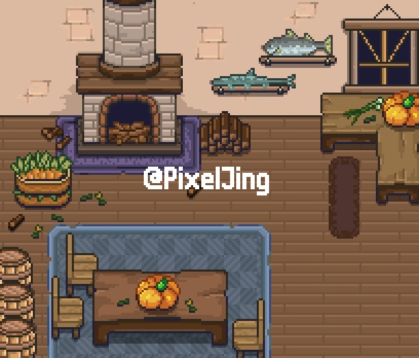 70+的温馨复古像素室内家具和装饰素材