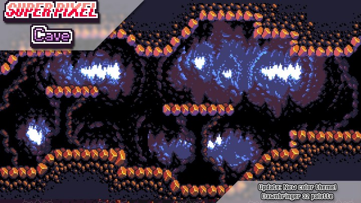 受SNES启发的超级像素洞穴图块集素材