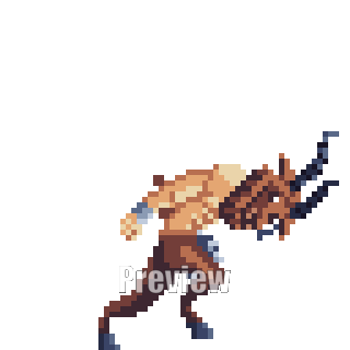 免费的像素艺术横向卷轴怪物羊人动画素材