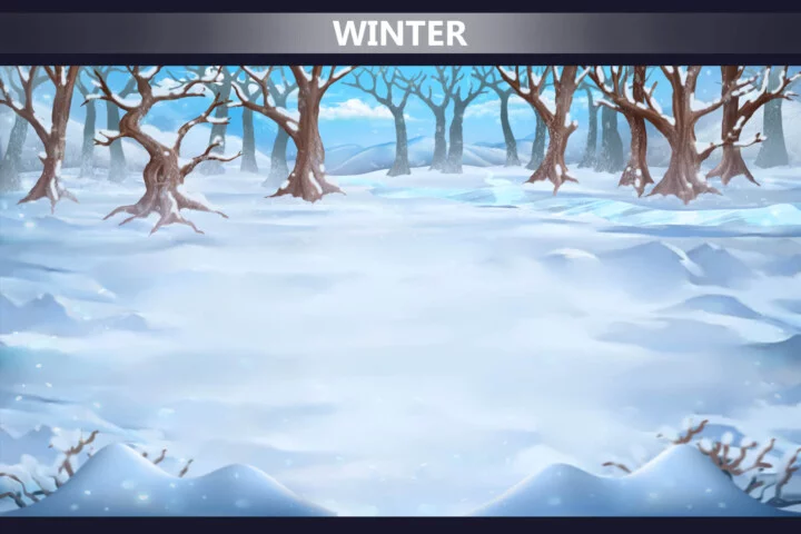 4款精美的季节性2D自然战斗背景图片素材