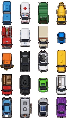 100+的AI辅助生成的像素汽车和车辆素材