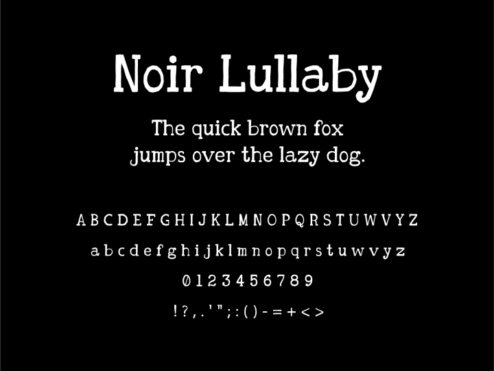 免费的独特氛围Noir Lullaby字体素材