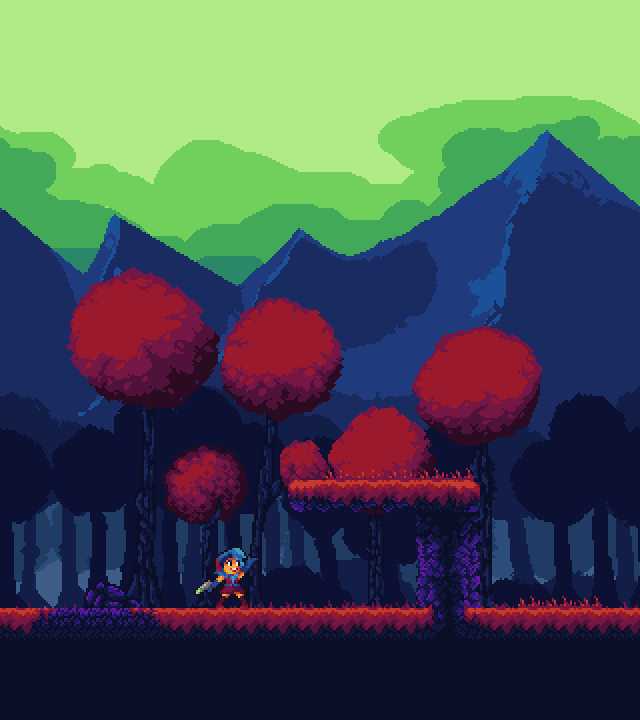 免费的像素异星世界草原图块集素材