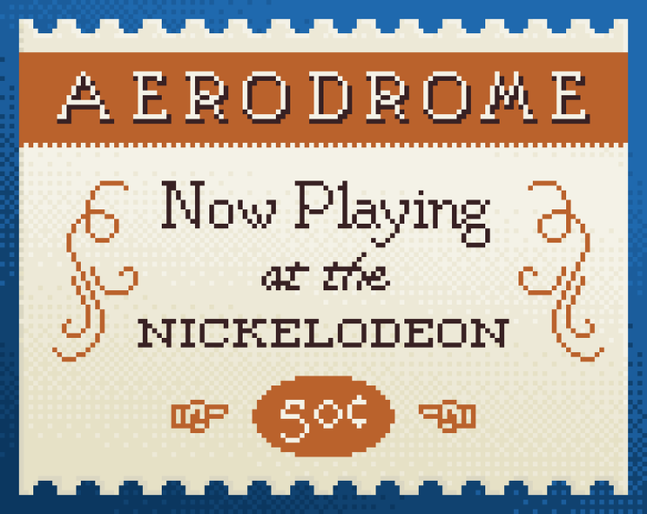 一种1910年代风格的Aerodrome像素字体素材