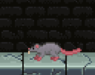 一只简单的免费像素地牢老鼠动画素材