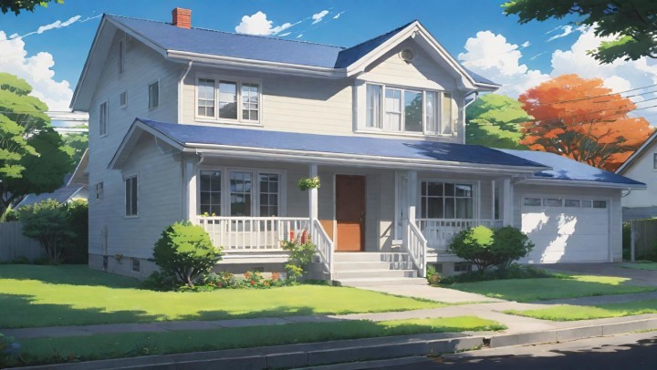 13个免费静态视觉小说美式郊区住宅背景图片素材