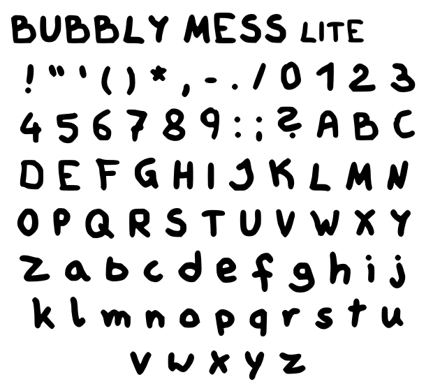 简单的乱糟糟的像素泡泡Bubbly Mess字体素材