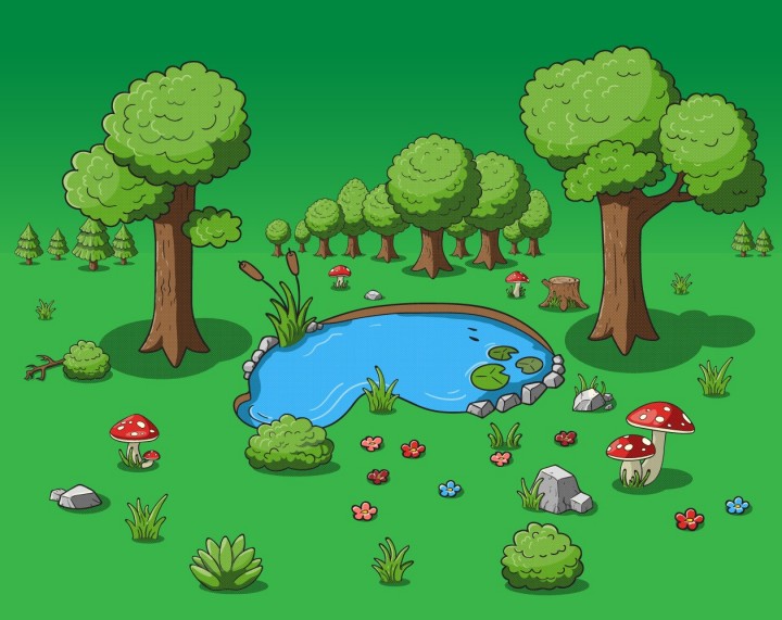 免费的矢量波普艺术风格2D自然素材