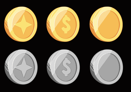 8个高清流畅的2D旋转硬币和宝石动画素材