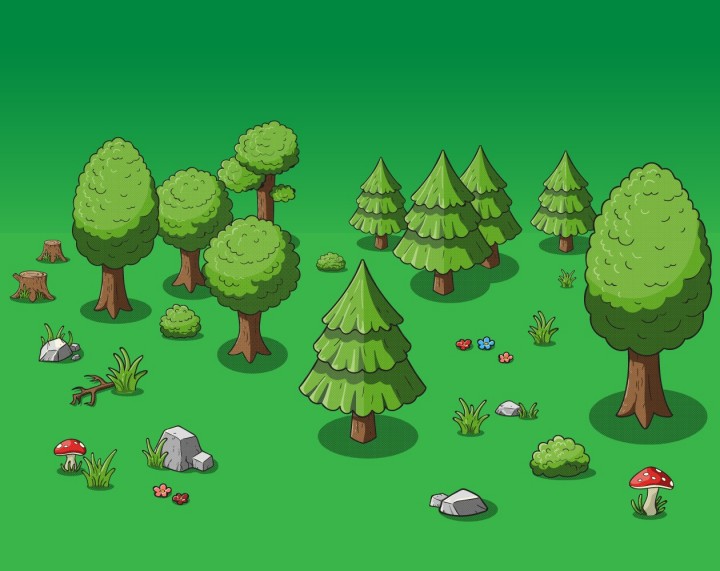 免费的矢量波普艺术风格2D自然素材