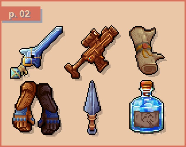 少量高质量48*48的像素游戏物品图标素材