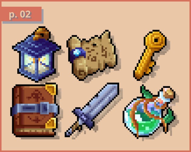 少量高质量的48*48像素RPG游戏物品图标素材