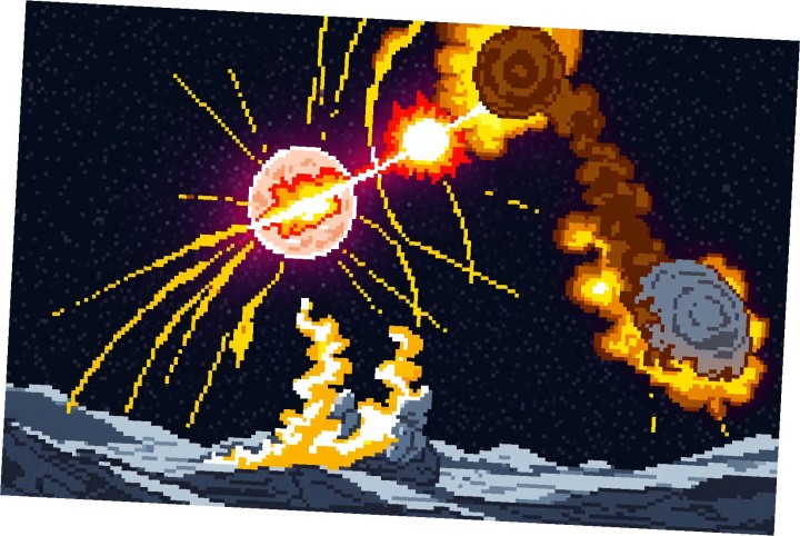 10款精美的静态像素火焰星球背景图片素材