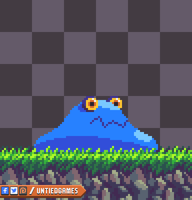 三种颜色的完美像素粘液史莱姆吞噬者动画素材