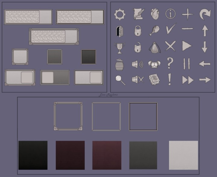 免费的2D暗黑中世纪主题游戏UI素材