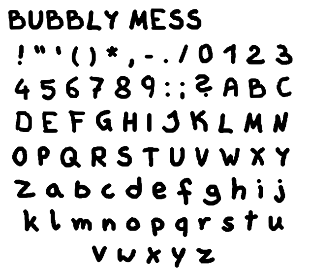 简单的乱糟糟的像素泡泡Bubbly Mess字体素材